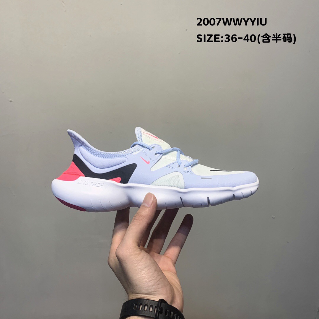 New Women Nike Free Rn 5.0 2019 Light Blue Black Red